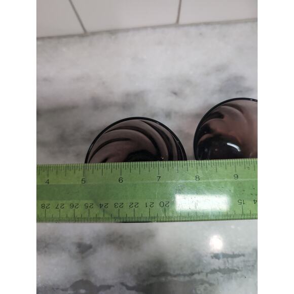 Amethyst Cordial Whiskey Glasses‎ Set, Vintage Purple Swirl Ribbed Twisted, 2.5" - Picture 9 of 9